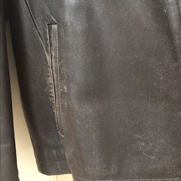 Men’s Calvin Klein Full Zip Leather Jacket - Picture 5 of 8